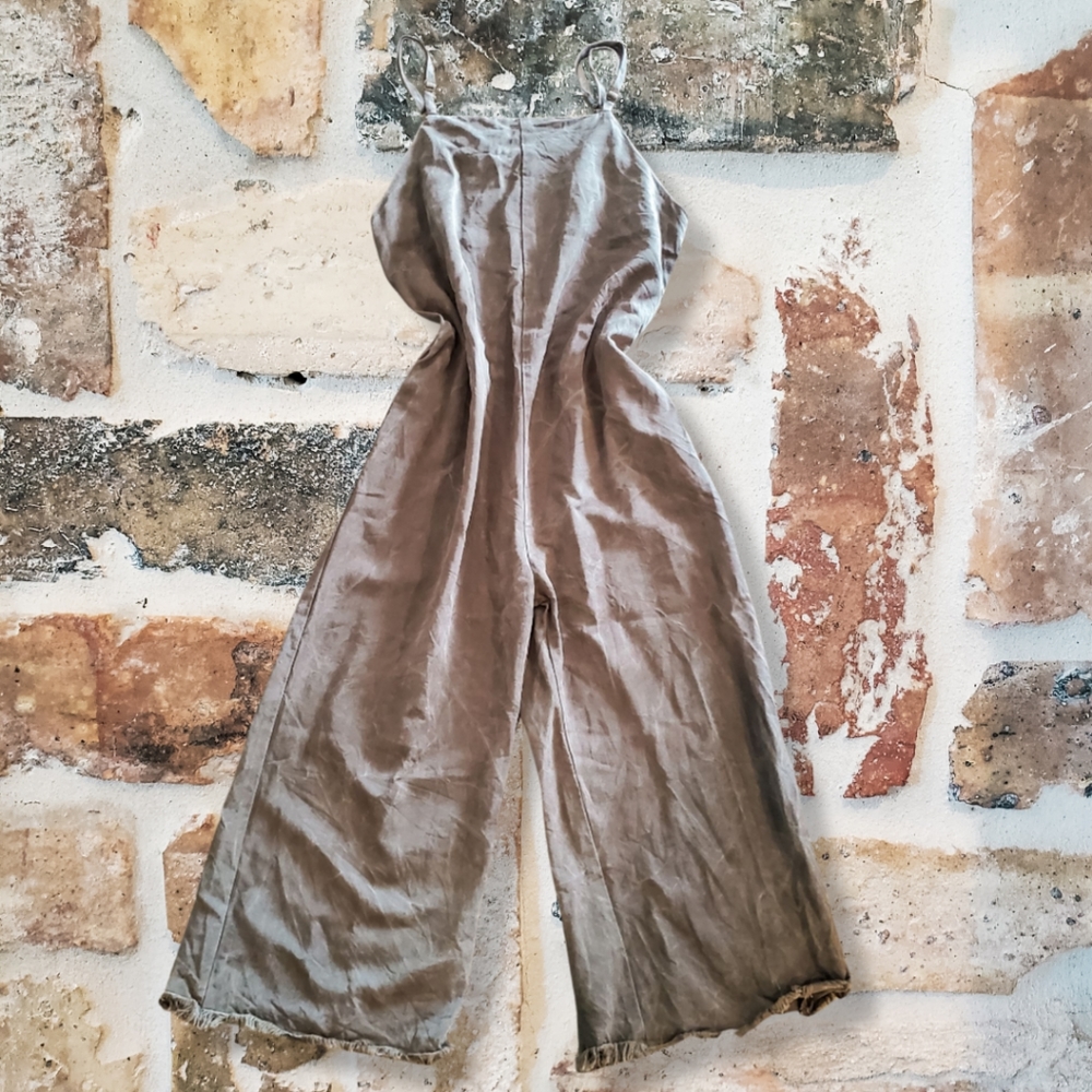 Show Me Your MuMu Army Green Wide Leg Crop Jumpsuit